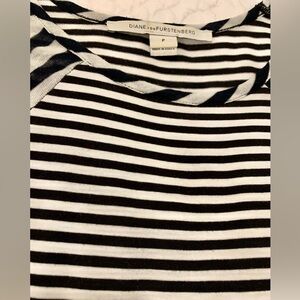 Black and White Striped Midi Dress